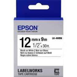 Epson C53S654021 (LK-4WBN) Original Black Label Ribbon on White - LW-400VP