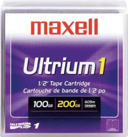 Maxell LTO-1 Ultrium Data Cartridge - 100 GB / 200 GB 609m, 12.65mm