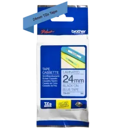 Brother TZE-551 Blue On Black Original Label 24mm x 8m - PT-D600