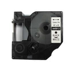 Dymo D1 45013 Black On White Compatible Label Strip 12mm x 7m