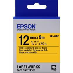 Epson C53S654008 (LK-4YBP) Original Black Label Ribbon on Yellow - LW-K400VP