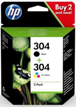 HP 3JB05AE (304) Black+Colour Original Two-pack Cartridge - DeskJet 2620 / 2621 (Ex)