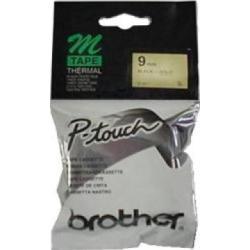Brother M-821 Black P-Touch Label On Gold 9mm - PT-55 / PT-60 / PT-80