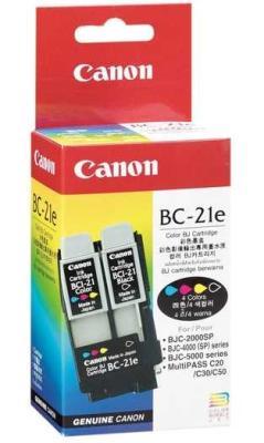 Canon BC-21E (0899A002) Original Ink Printhead + Black and Color Cartridge (U)