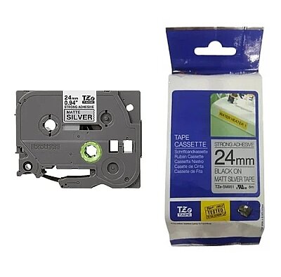 Brother Tze-SM951 Compatible Laminated Label – Black on Matte Silver – 24mm