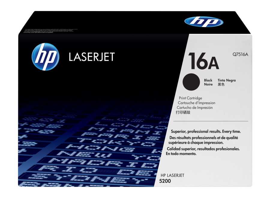 HP Q7516A (16A) Black Original Toner Cartridge - LaserJet 5200 (C)