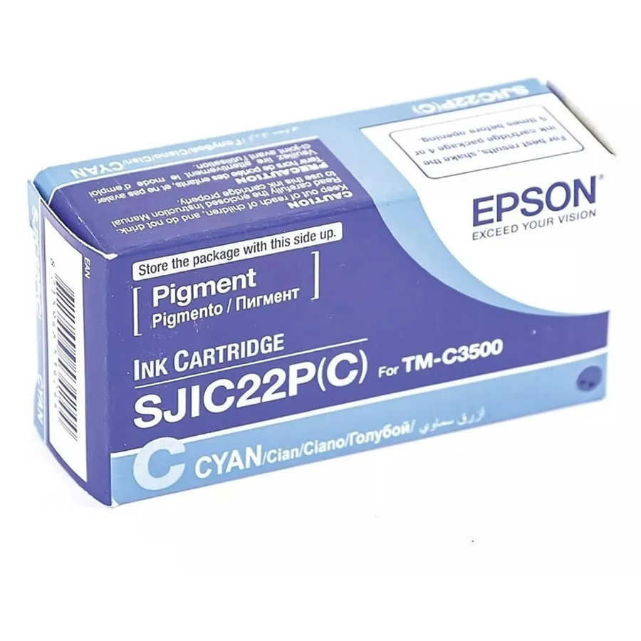 Epson SJIC22(C) (C33S020602) Cyan Original Cartridge - TM C3500 (E)