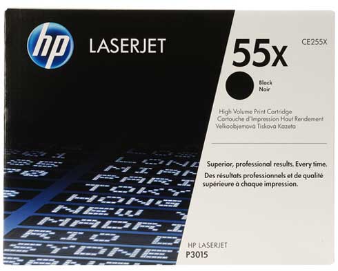 HP CE255X (55X) Black Original Toner Cartridge - Laserjet P3015