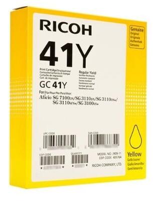 Ricoh GC41Y 405768/405764 Geljet Yellow Original Cartridge SG2100 / SG3110 / SG3100 (Ex)