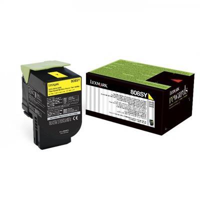 Lexmark 80C8SY0 (808SY) Yellow Original Toner Cartridge - CX310 / CX410