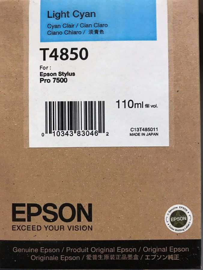 Epson C13T485011 (T4850) Light Cyan Original Ink - Stylus Pro 7500 (Ex)