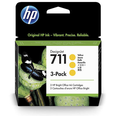 HP CZ136A (711) Yellow Original Cartridge 3-pack - DesignJet T120 (Ex)