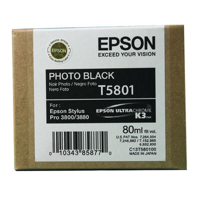 Epson C13T580100 (T5801) Photo Black Original Cartridge - Stylus Pro 3800 (Ex)