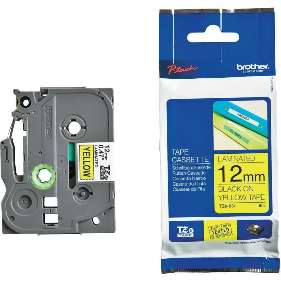 Brother TZE-631 (12MM) Black Laminated Label (Without Box)