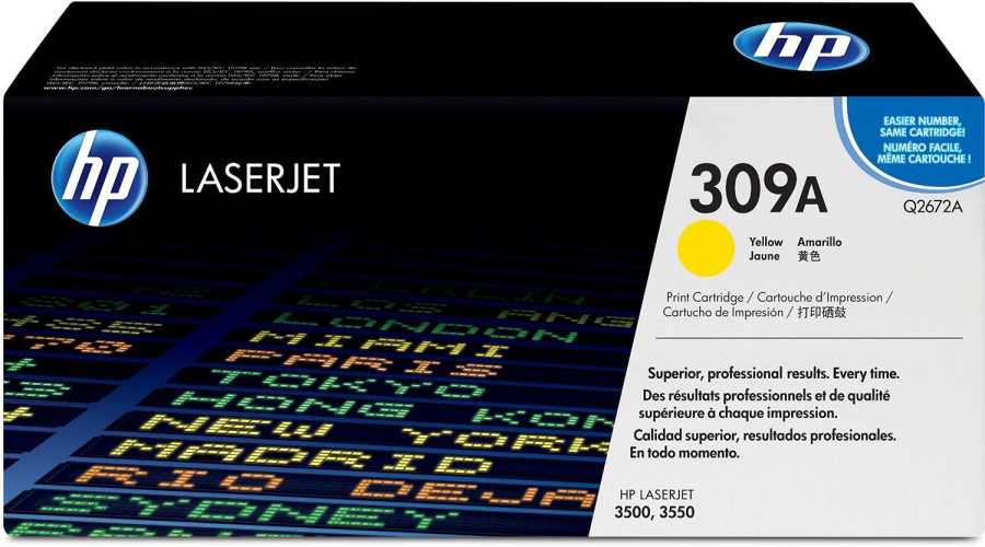 HP Q2672A (309A) Yellow Original Toner Cartridge - LaserJet 3700 (B)
