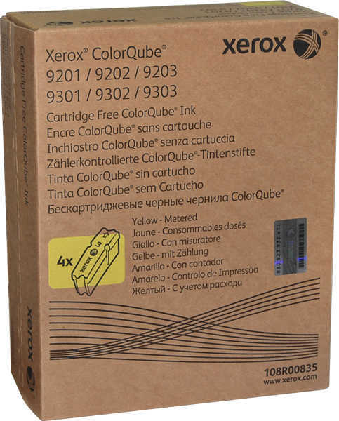 Xerox 108R00835 Yellow Original Toner Metered 4 Pack - ColorQube 9201