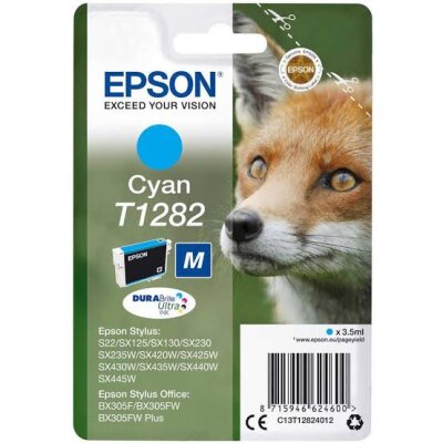 Epson C13T12824020 (T1282) Cyan Original Cartridge - Stylus SX215
