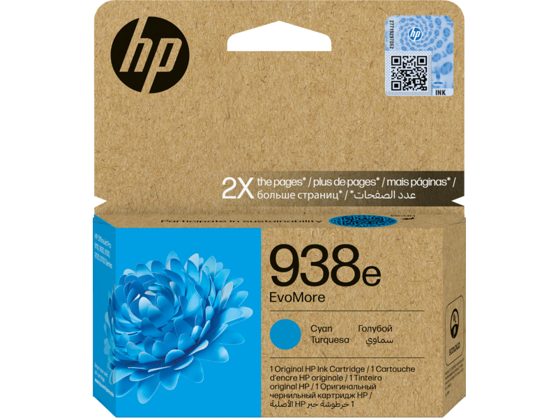 HP 4S6X9PE (938E) Cyan Original Cartridge - Pro 9720