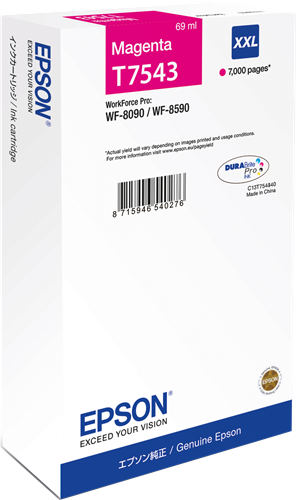 Epson C13T754340 (T7543) Magenta Original Ink - WF-8090 / WF-8590 (Ex)