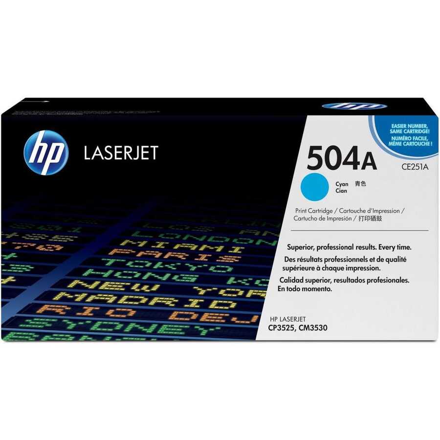 HP CE251A (504A) Cyan Original Toner Cartridge - CP3525 / CM3530 (B)