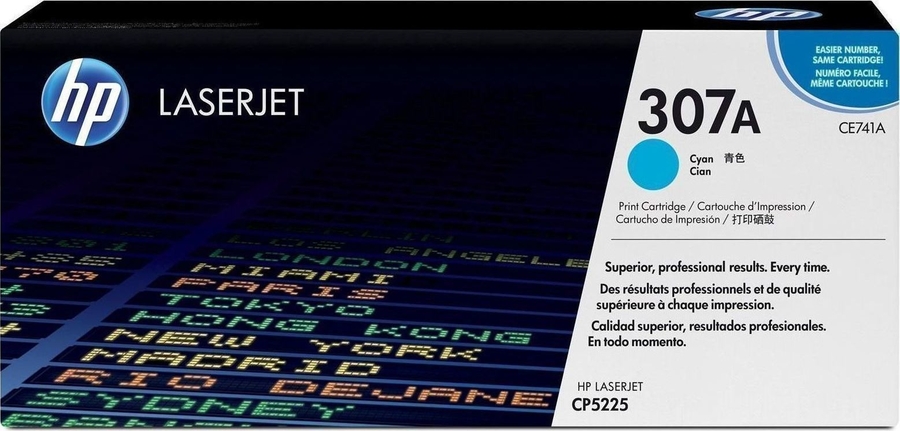 HP CE741AH (307A) Cyan Original Toner Cartridge - LaserJet CP5225