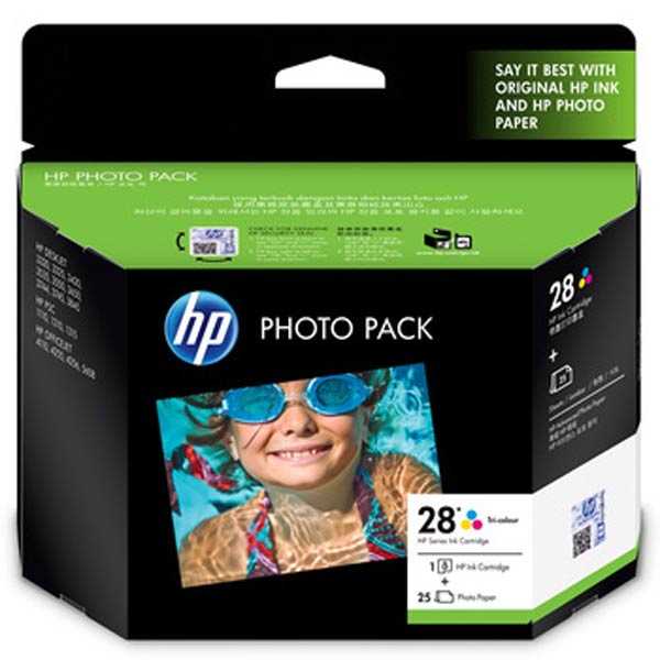 HP Q8893AA (28) Colour Original Cartridge + 25 Photo Paper (Ex)