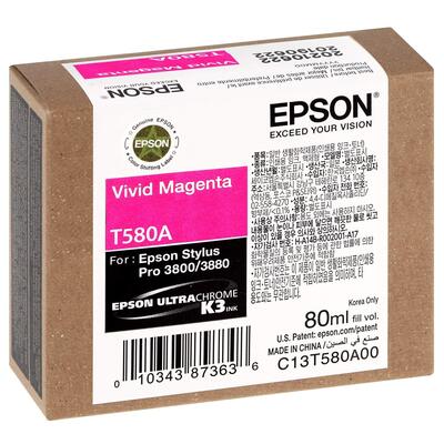 Epson C13T580A00 (T580A) Magenta (Vivid Magenta) Original Ink - Stylus Pro 3800 (Ex)
