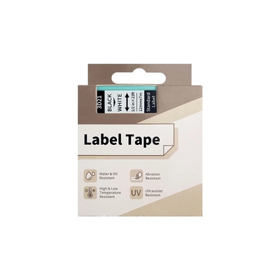 AIMO 3D21 Black on White Label Ribbon 12mm x 7m - D1600