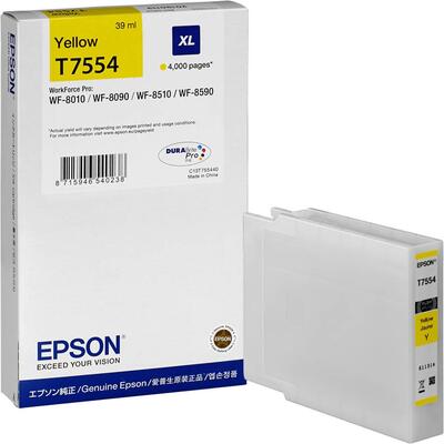 Epson C13T755440 (T7554) XL Original Yellow Ink - WF-8010DW / WF-8090