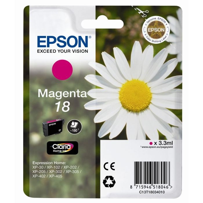Epson C13T18034020 (18) Magenta Original Cartridge - XP-202 (Ex)