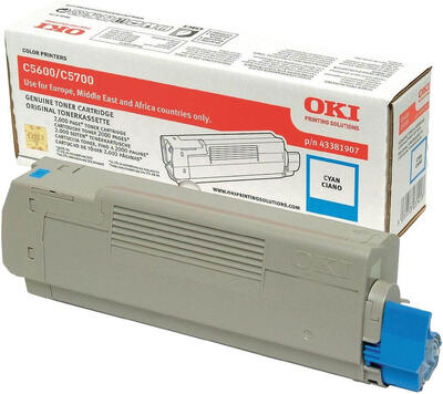 OKI 43381907 Cyan Original Toner - C5600 / C5700