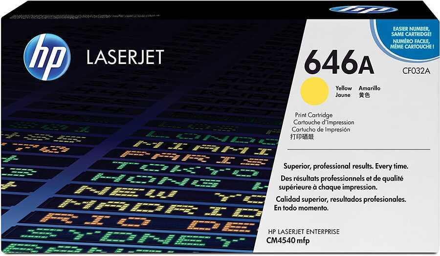 HP CF032A (646A) Yellow Original Toner - LaserJet CM4540