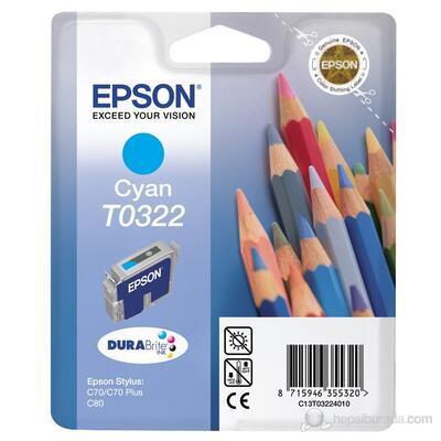 Epson C13T032240 T0322 Cyan Original Ink (Ex)