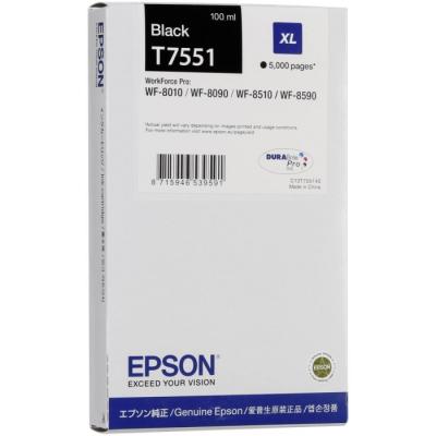 Epson C13T75514010 (T7551XL) Orjinal Siyah Kartuş - WF-8010DW / WF-8090 (Ex)