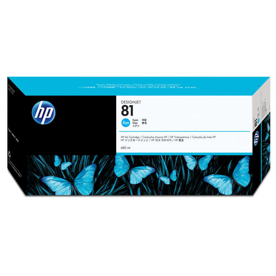 HP C4931A (81) Cyan Original Cartridge - DesignJet 5000 / 5500 (U)