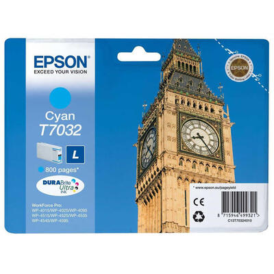 Epson C13T70324010 (T7032) Cyan Original Ink - WP-4015DN (Ex)